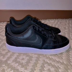 Women’s size 7 Nike Court Shoe, Black leather
